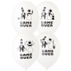 B Шар  14"/36 см, пастель, "С Днем Свадьбы. Приколы. Game over", с 2-х ст. рис, белый
