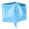 Шар 3D куб, фольга,  26"/65 см, голубой/Cool Blue (Agura), инд. уп.