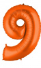 Шар-цифра,  фольга, Оранжевый, "Цифра 9", 102 см (GRABO), инд. уп.