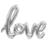 Шар-фигура, фольга, надпись "Love", серебро, 39"/100 см (Веселуха), инд. уп.