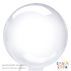 K BUBBLE сфера 30"/76 см, прозрачный "BOBO. Wide Tail", широкий клапан" (Смайлберри)