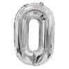 Шар-цифра, фольга, Серебро, "Цифра    0", 36 см (Веселуха), инд. уп.