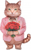 Шар-фигура, фольга, "Кот романтик" (Falali), 42"/107 см, инд. уп.