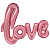 Шар-фигура, фольга, надпись "Love", розовый светлый, 39"/100 см (Falali), инд. уп.