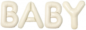 Шары-буквы, фольга, "Baby", кремовый, 16"/41 см (Falali), инд. уп.