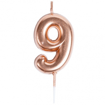 Свеча - цифра "Золото розовое 9", 4,5 см