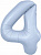 Шар-цифра,  фольга,  Голубой небесный, Slim, "Цифра 4", 102 см (Agura), инд. уп.
