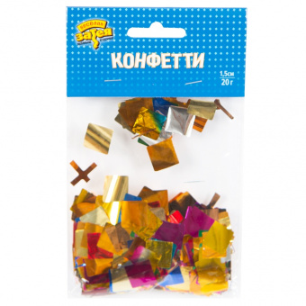 Конфетти "Квадраты", фольга, ассорти, 20 г, 1,5 см (спеццена)  