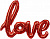 Шар-фигура, фольга, надпись "Love", красный, 41"/104 см (Falali), инд. уп.