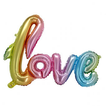 Шар-фигура, фольга, надпись "Love", радужный, 39"/100 см (BRAVO) (спеццена)