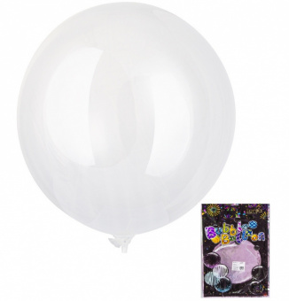 K BUBBLE сфера 10"/25 см, прозрачный "Bubble" (Falali), черная упаковка