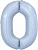 Шар-цифра,  фольга,  Голубой небесный, Slim, "Цифра 0", 102 см (Agura), инд. уп.