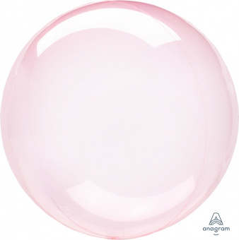 A BUBBLE сфера 18"/46 см, кристалл, розовый темный/Dark Pink (AN), инд. уп (мак. скидка 10%)