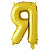 Шар-буква, фольга, золотая, "Буква Я", 41 см (Falali)