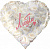 Шар-сердце, фольга, 18"/46 см,  ILY "Симфония роз" (Falali), инд. уп.