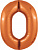 Шар-цифра,  фольга, Папайя, Slim, "Цифра 0", 102 см (Agura), инд. уп.