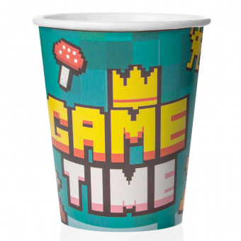 Стакан бумажный "Пиксели. Game Time", 250 мл, 6 шт.