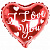  Шар-сердце, фольга, 9"/23 см,  ILY "Я люблю тебя", красный (FMi)