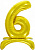 Шар-цифра на подставке, фольга, Золото, "Цифра 6", 81 см (Falali), инд. уп.