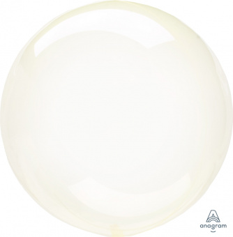 A BUBBLE сфера 18"/46 см, кристалл, желтый/Yellow (AN), инд. уп (мак. скидка 10%)